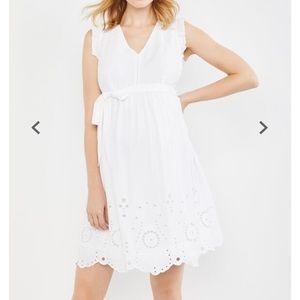 Motherhood Maternity Eyelet hem dress